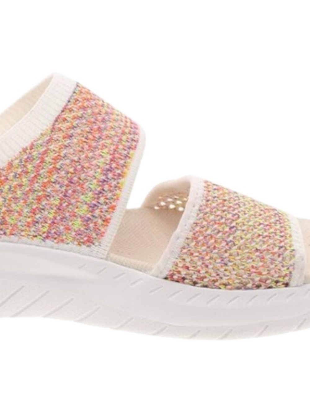 Comfort Knit Slide Sandals - White/Multi 9 M - Picture 3 of 5